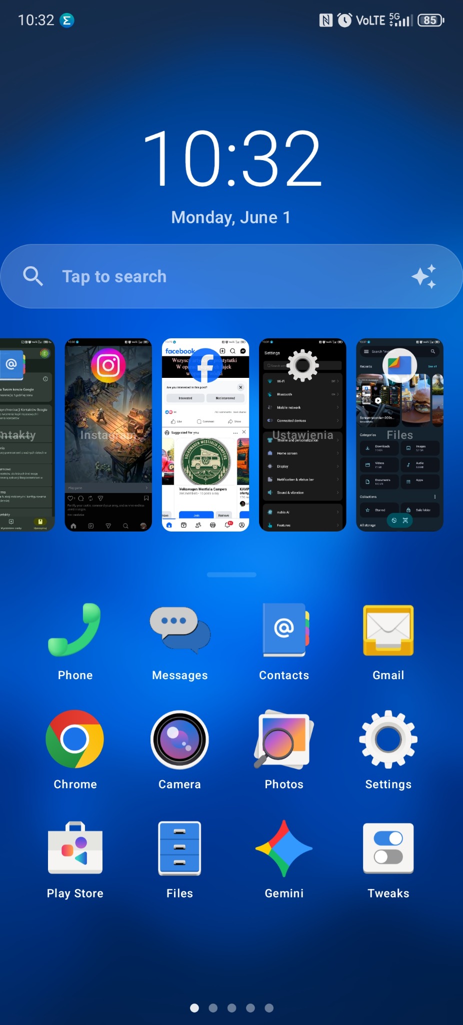 G-Launcher main home screen